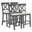 Ensemble de 6 tables de salle à manger à hauteur de comptoir avec 4 chaises et un banc pour la salle à manger-1690846014