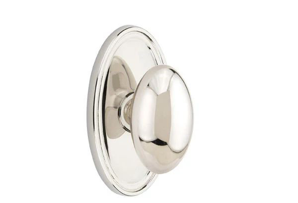 Emtek Privacy Interior Mortise Set w/ Oval Rosette & Egg Knob (LH ...