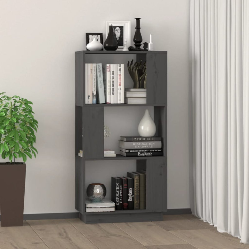 Gentree 101 cm H x 51 cm W Solid Wood Etagere Bookcase, Grey