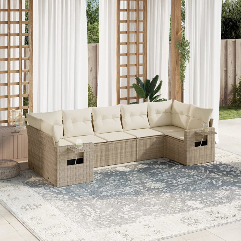 Ensemble de canapé de jardin modulaire en rotin PE 7 pièces Vidaxl