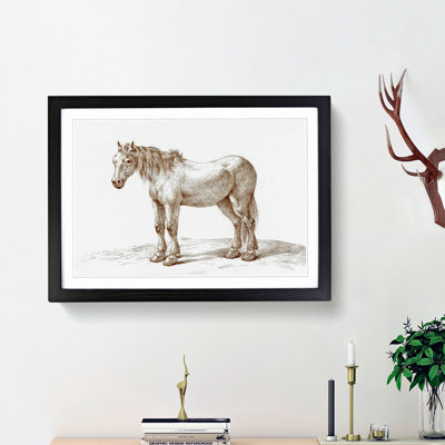 Sketch of a Horse by Jean Bernard - Picture Frame Drawing Print