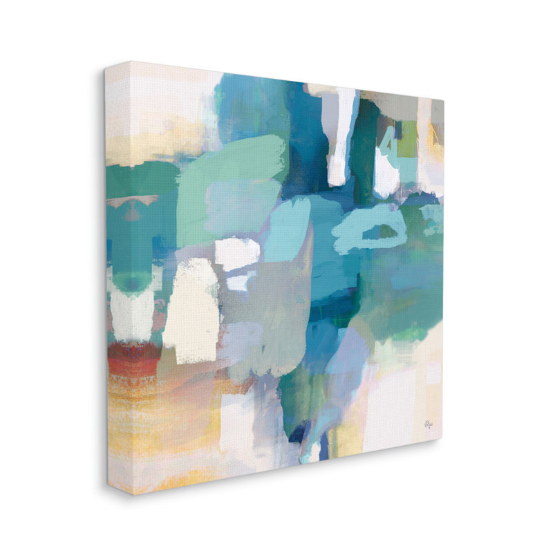 «Layered Blue Paint Strokes Dense Abstract» par Lisa Ridgers - peinture sur toile tendue, H 36 po x l 36 po x P 1,5 po