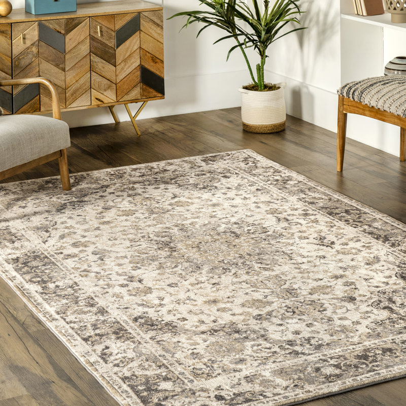 Tapis beige Arrelles, Rectangle 7 pi 6 po x 9 pi 6 po