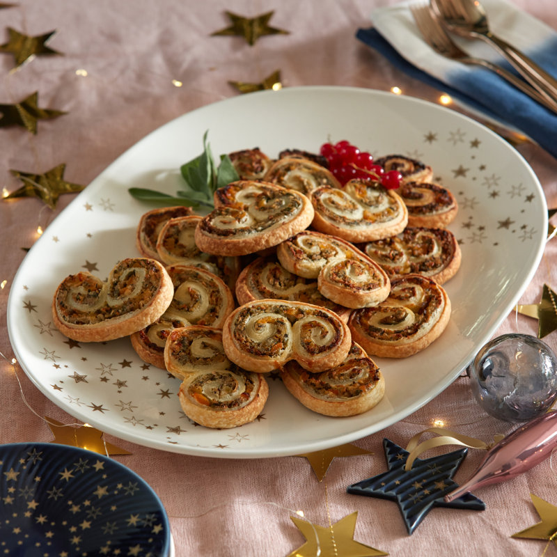 Plateau de dinde en porcelaine avec étoiles