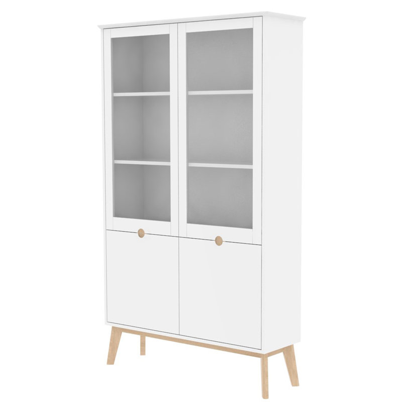 Dunmire Display Cabinet, White/Beige