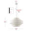 Lustre tambour 5 lumières en tissu blanc avec hauteur réglable et certification ETL