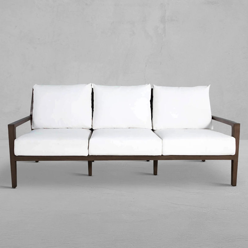 Savannah Aluminum Sofa - Oak/Raffia