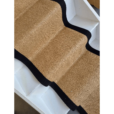 Crescentia Jute Non-Slip Backing Brown Stair Tread