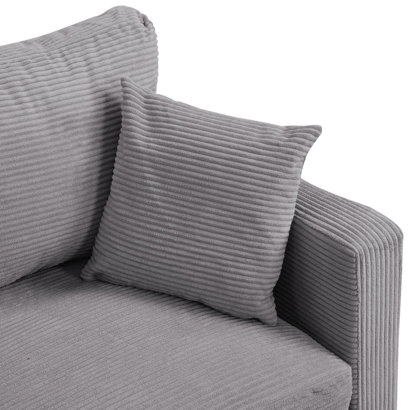 Canapé moderne, coussins moelleux, structure en bois franc robuste et polyvalent, Gris clair