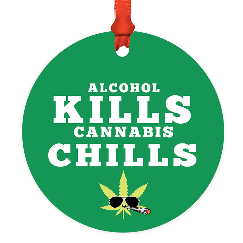 Ornement de marijuana en forme de marijuana et d'ornements de Noël en métal