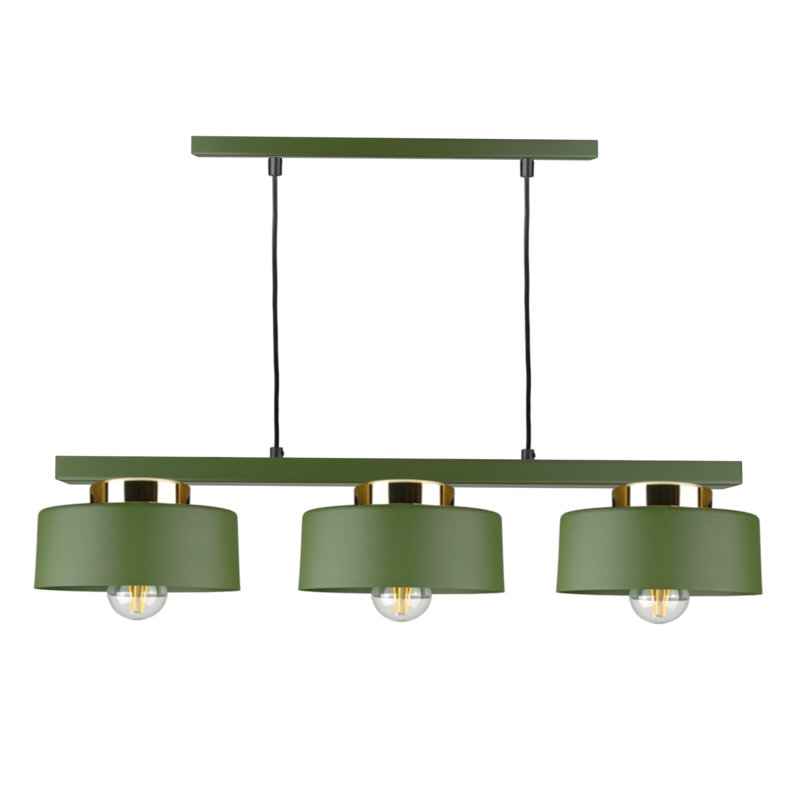 3 - Light Drum Pendant, Green