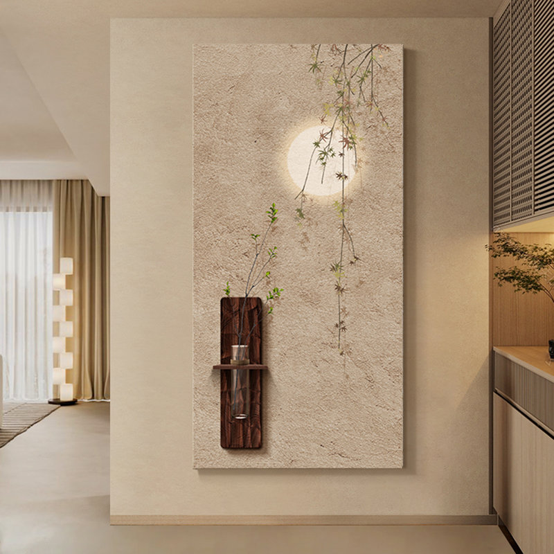 Objets de décoration murale en grès végétal vert zen de style hydroponique, H 39,37 po x l 19,69 po x P 4,72 po