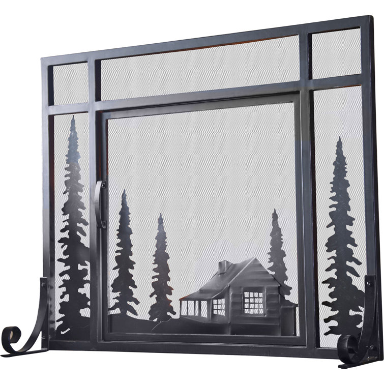 Single Panel Steel Fireplace Screen