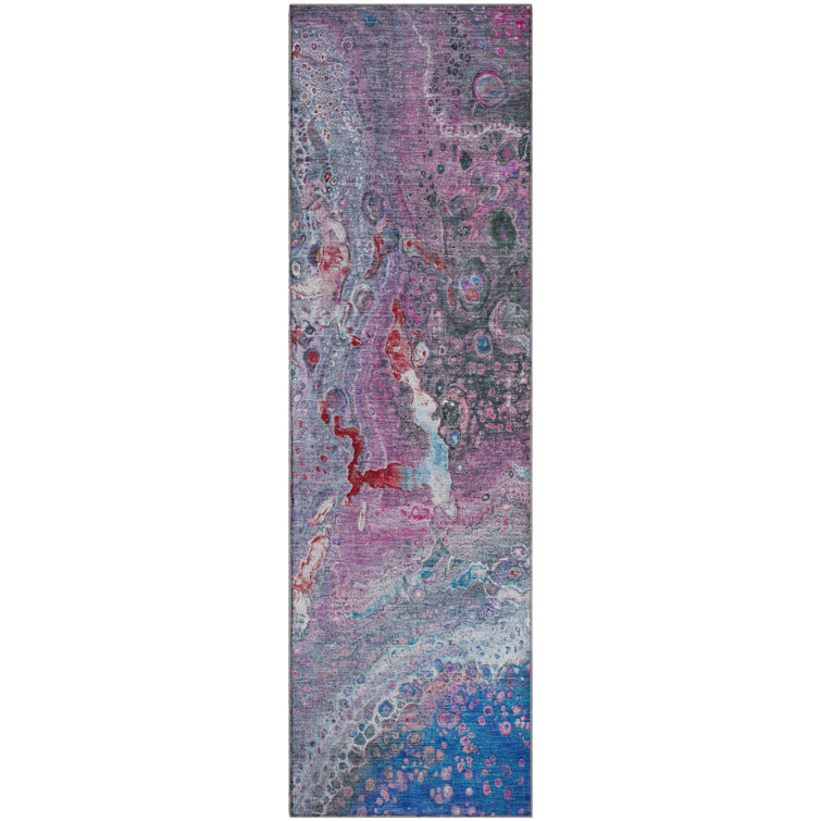 Premium Machine Washable Cerrito AMF588 Blue Rug