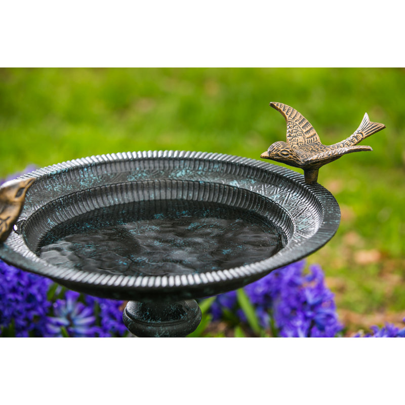 Bain d'oiseaux sur piédestal en fonte