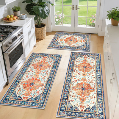 Non-Slip Kitchen Mat Runner Rug(Set of 3)