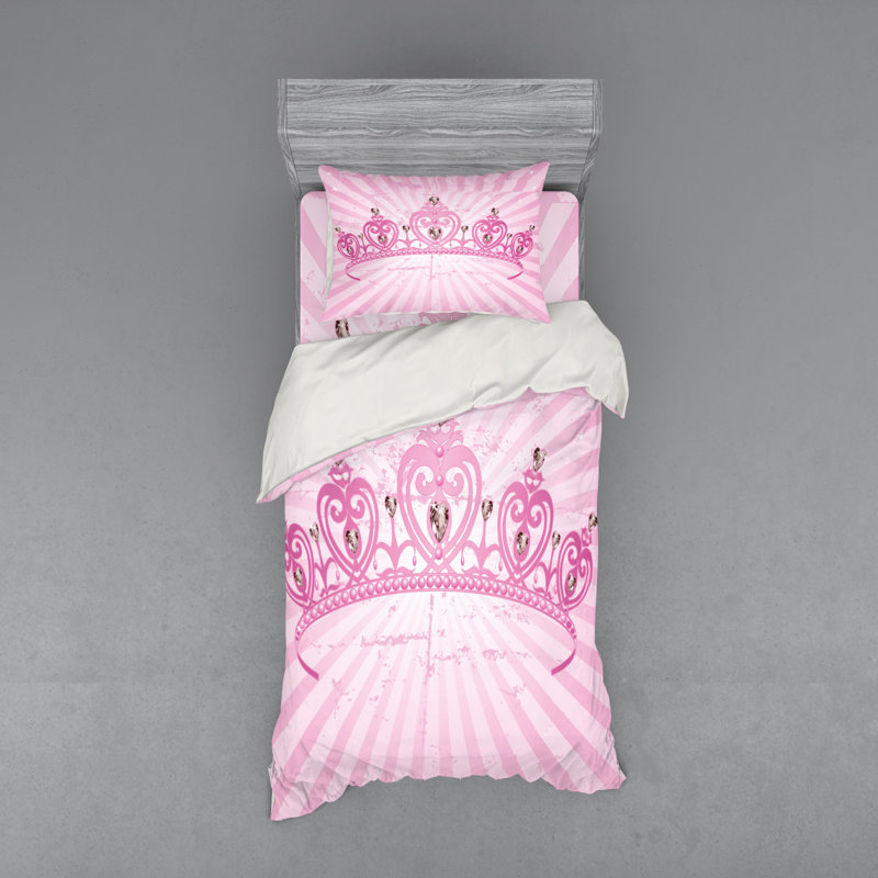 Ensemble de housse de couette rose / rose en microfibre, Housse de couette simple + 6 pièces supplémentai
