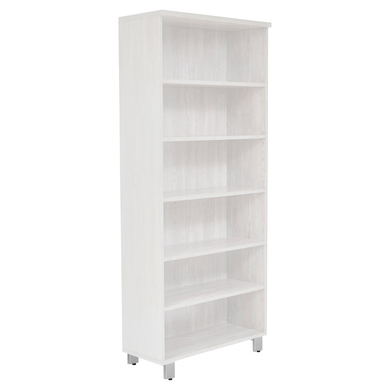 Bibliothèque standard H 72 "x l 32" Maysey, Blanc / argenté