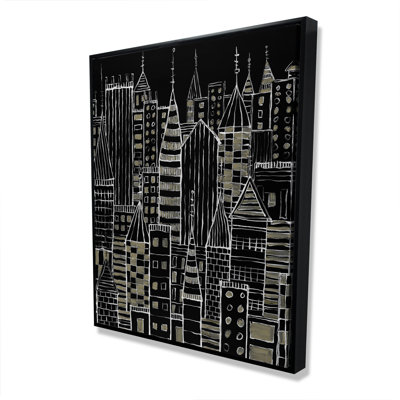 Art illustré sur toile, "Ville noire"