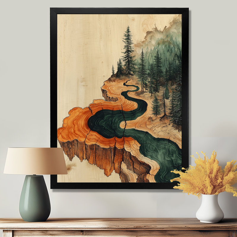 Gentia - Landscapes Wall Decor, H 20 po x l 12 po, Picture Framed, Noir, noir, noir, noir