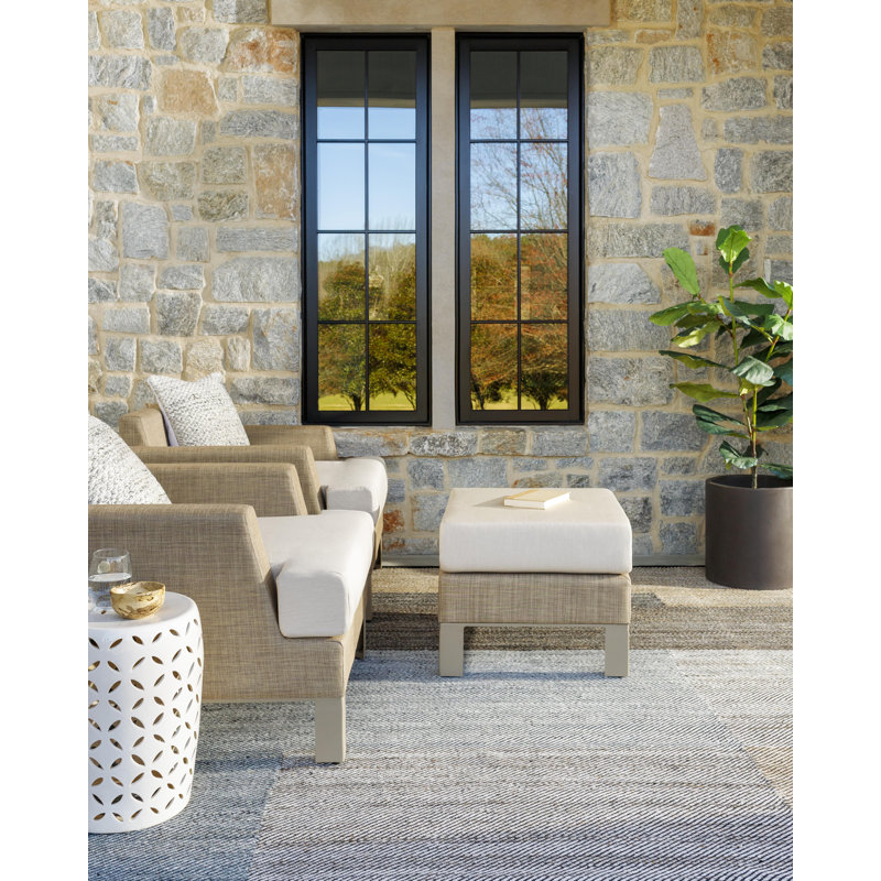 Rectangle Campbelle Patchwork Hand Woven Flatweave Recycled P.E.T. Indoor/Outdoor Area Rug in Gray, Rectangle 5' x 7'6"