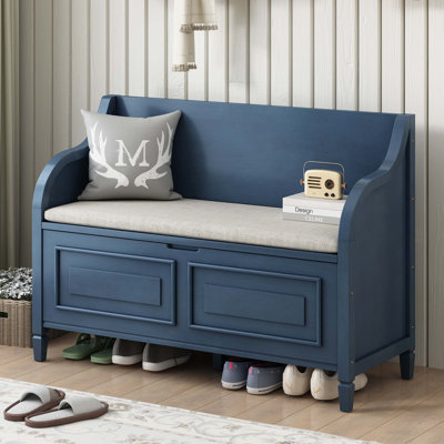 Rustic Style Solid wood Entryway Multifunctional Storage Bench
