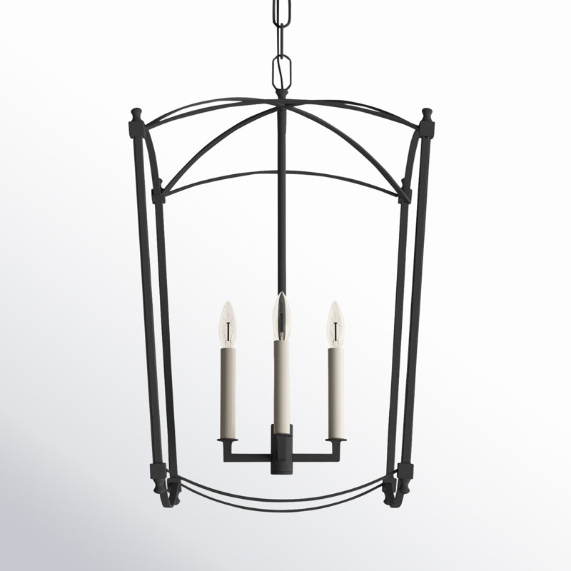 Olive 4 - Light Dimmable Lantern Geometric Chandelier, Smith Steel