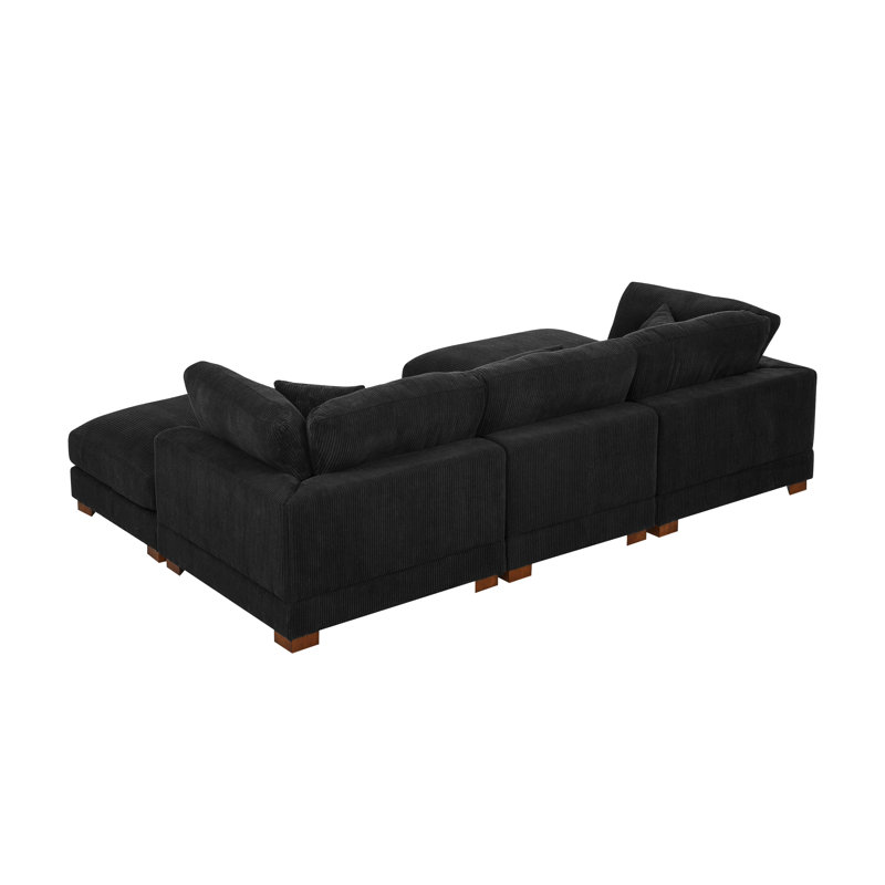 Axminster Sectional Sofa, Black