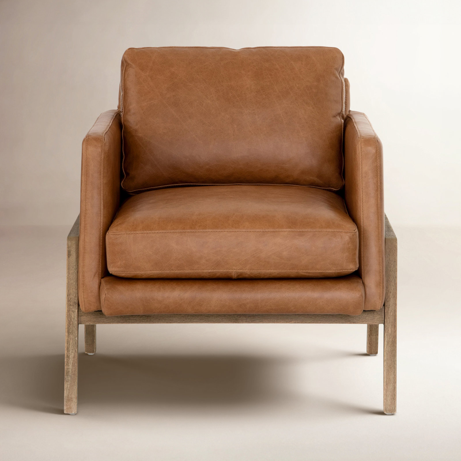 Bodie Genuine Leather Club Chair, Sonoma Butterscotch Top Grain Leather
