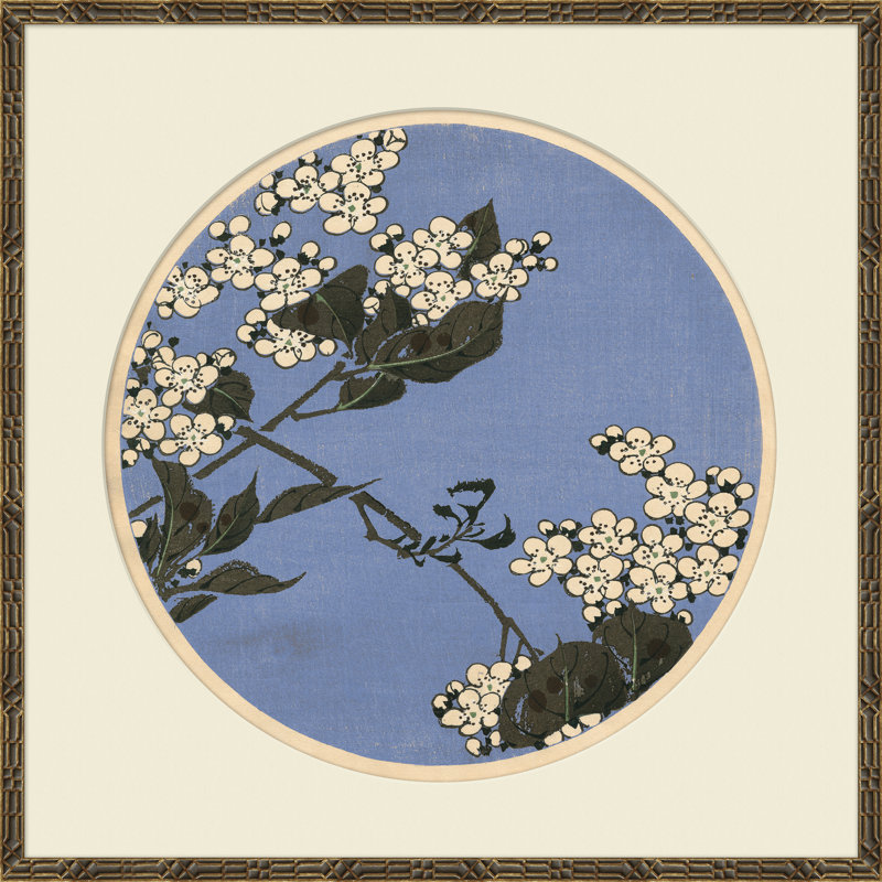 Cherry Blossom Woodblock III Framed, Gold