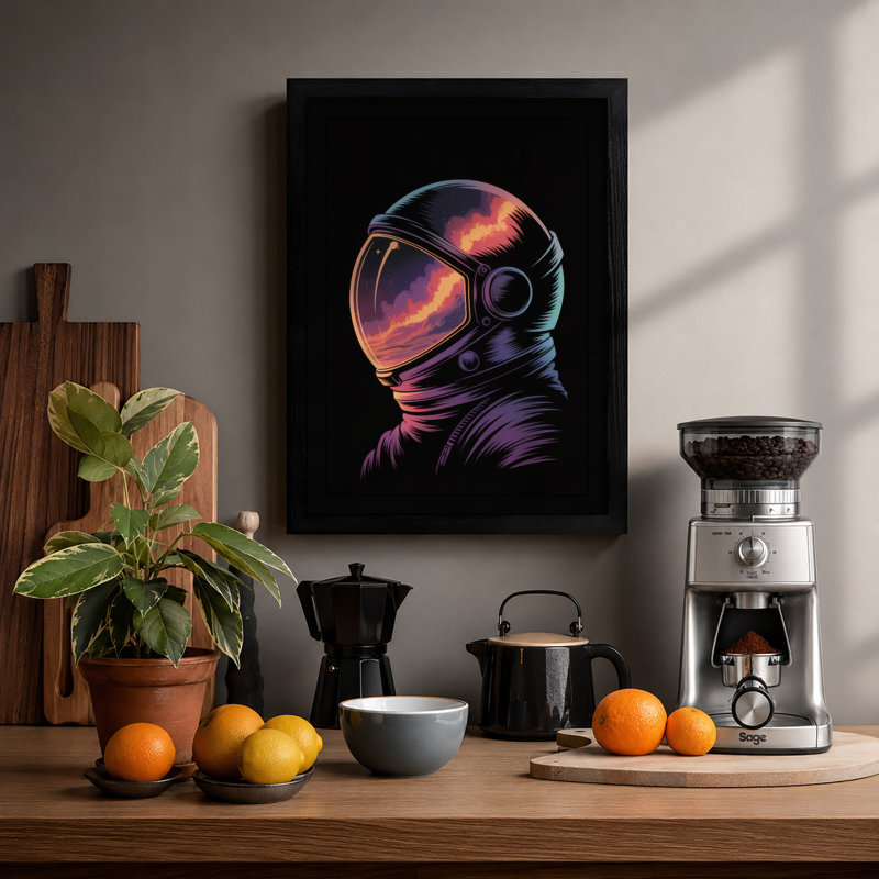 Cosmic Visor Modern - Print, Black, A3 - 42.0 x 29.7 cm