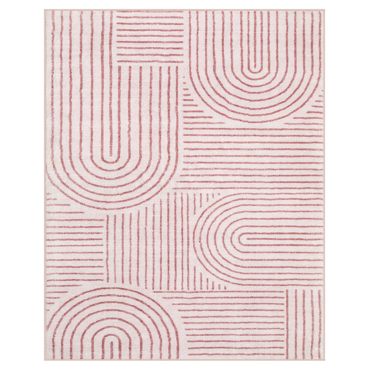 Celeta Abstract Rainbow Striped Area Rug - Colorful Modern Carpet for Living Room, Bedroom, or Office Decor