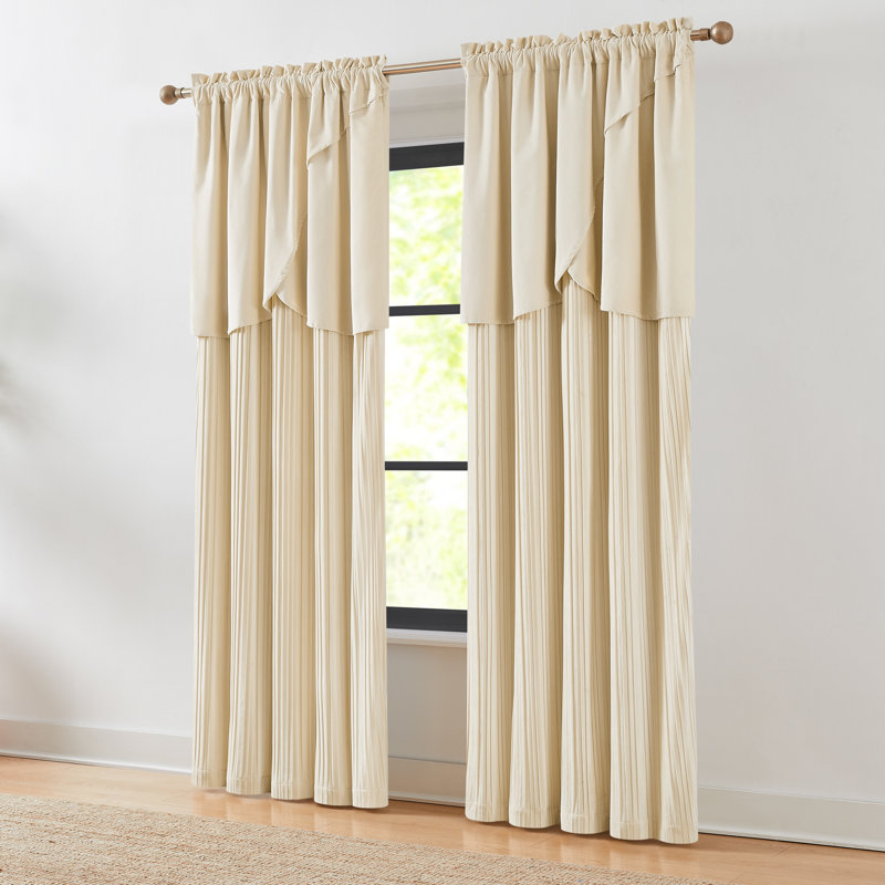 Solar Drift Velvet Blackout Window Curtain Panels Cream Set of 2