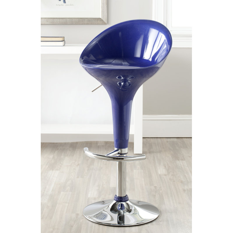 Bunky Swivel Counter Stool with Metal Frame, Navy Blue