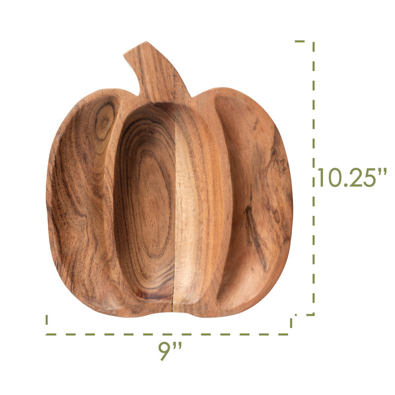 Wood Shaped Serving Bowl Pumpkin