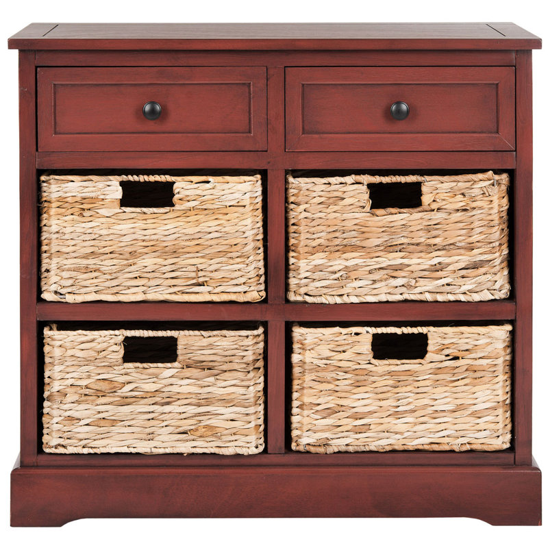 Commode décorative à 2 tiroirs Painswick, Rouge