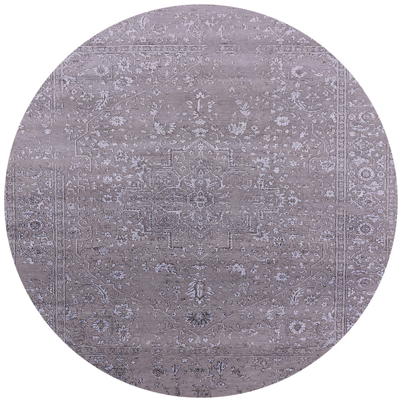 Tapis oriental gris Lorena, Rond 4 pi