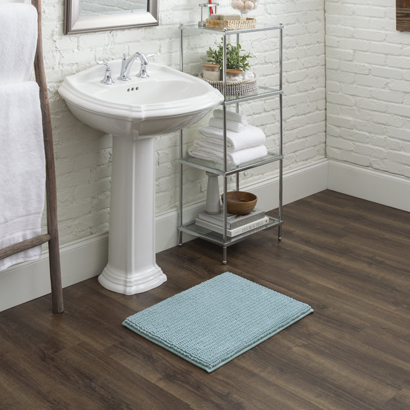 Tapis pour salle de bain Wagnon, Argent, L 20 po x L 34 po