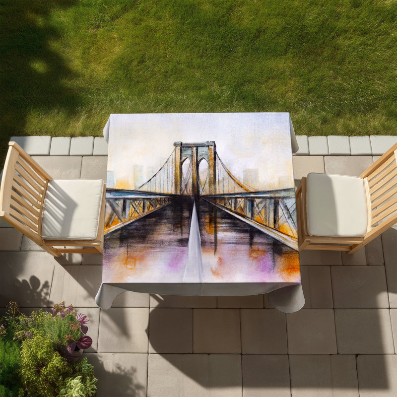 Colorful Brooklyn Bridge Tablecloth - Romantic Home Decor