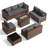 8 - Person Outdoor Wicker Patio Conversation Furniture Set With Fire Pit Table-431831963