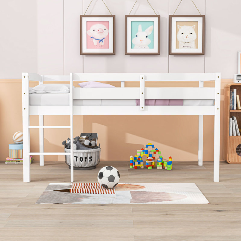 Earther Kids Twin Loft Bed, White