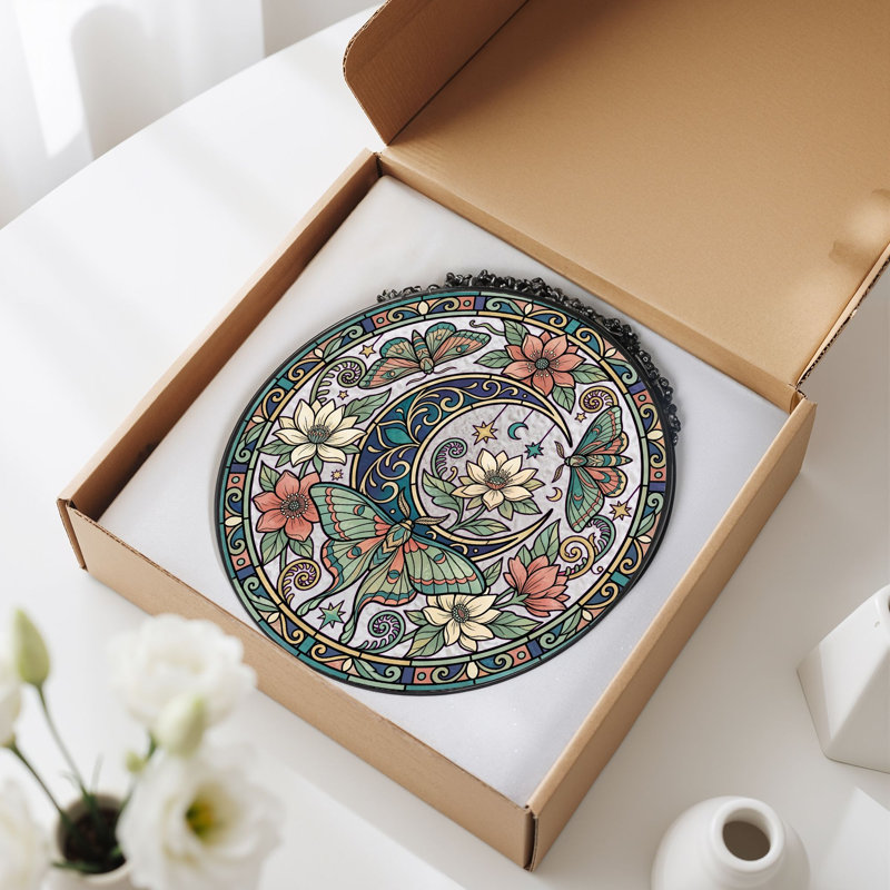 Vitrail Moth Moon ， 12 po, H 12 po