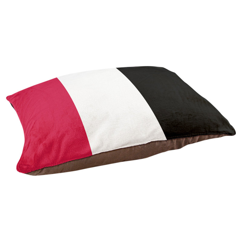 Coussin rectangulaire designer New York Bronx, Moyen (L 30 po x l 40 po), Rouge / blanc / noir