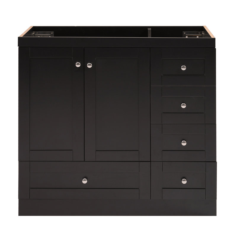 [Cabinet seulement] Meuble-lavabo noir de 36 po (lavabo non inclus)