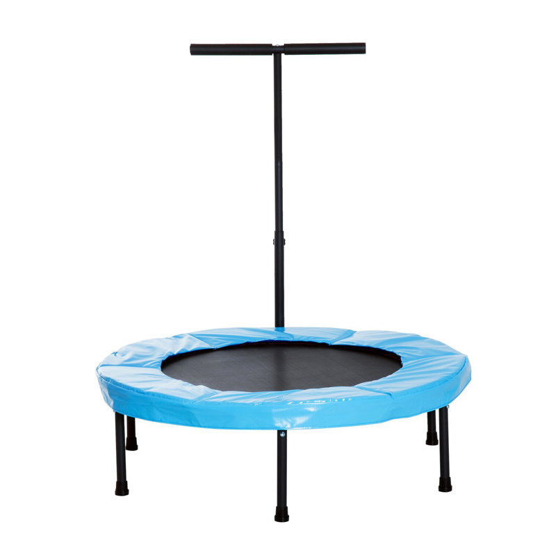 HOMCOM 40" Fitness Trampoline Rebounder with Adjustable Handle, Blue
