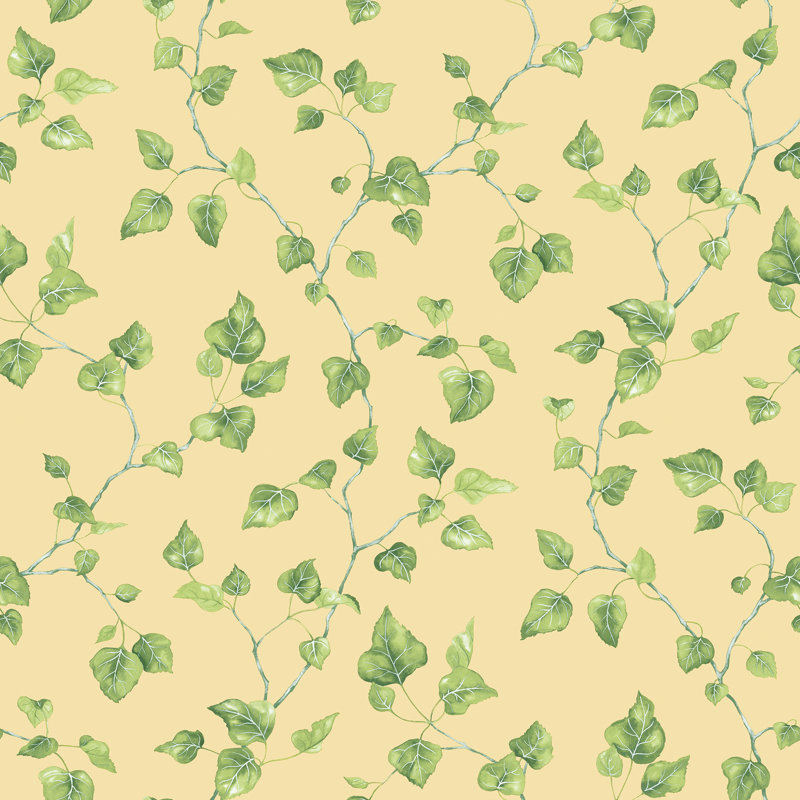 Connoquenessing Just Ivy Trail Leaf 10m X 53cm Wallpaper Roll, Yellow/Green