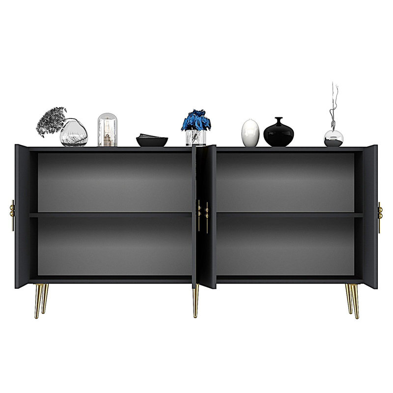 Olivia 150cm Console Table, Grey/Gold