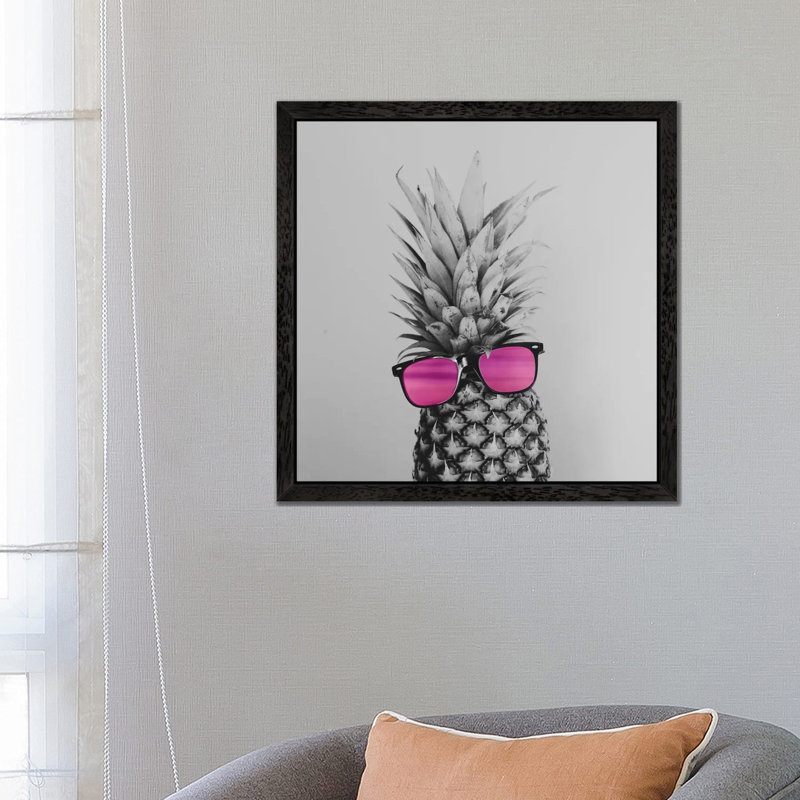 Mrs. Pineapple by Chelsea Victoria - Print on Canvas, 45.72 cm H x 45.72 cm W, Black Framed