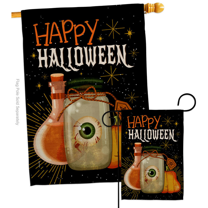 Drapeau de jardin en polyester à 2 côtés Spooky Eye H 40 po x l 28 po