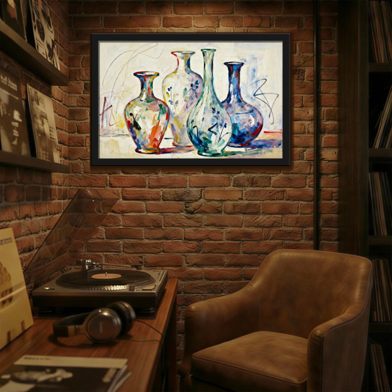 «Fashion Colorful Vases», reproduction d'art sur toile, H 12 po x l 18 po